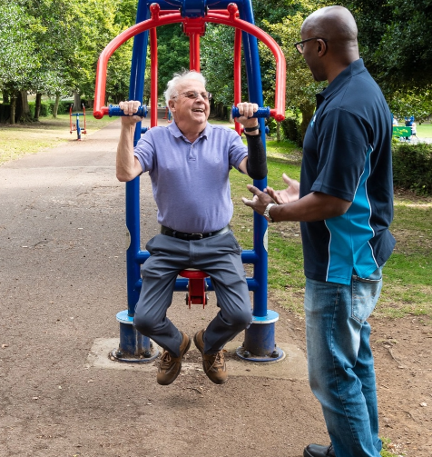 Older gentleman exercising